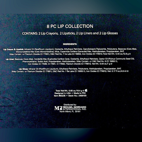 MAX STUDIO 8 PIECE LIP COLLECTION GLOSS CRAYON STICK LINERS DESIGNED USA - Picture 4 of 6